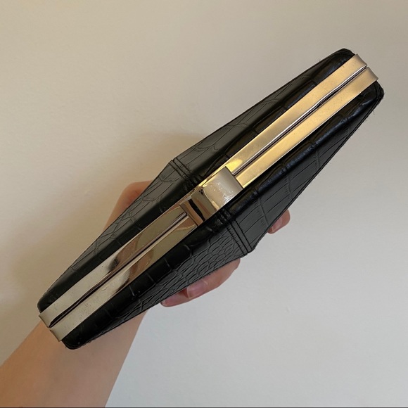 Faceted Vegan Leather Clutch - Picture 2 of 5